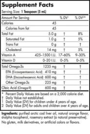 Arctic Cod Liver Oil - Strawberry 8oz - INGREDIENTS