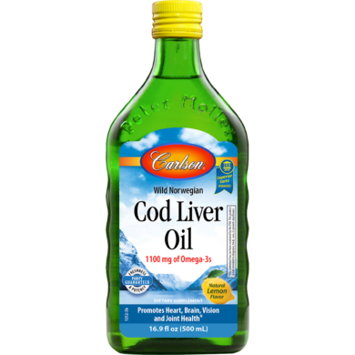 Norwegian Cod Liver Oil 16.8 fl oz (500 ml) - Lemon