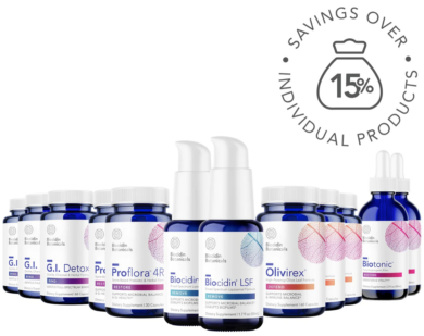 Comprehensive Cleansing Program  With Biocidin LSF (Liposomal Formula) - 12 item kit  (2 month supply)